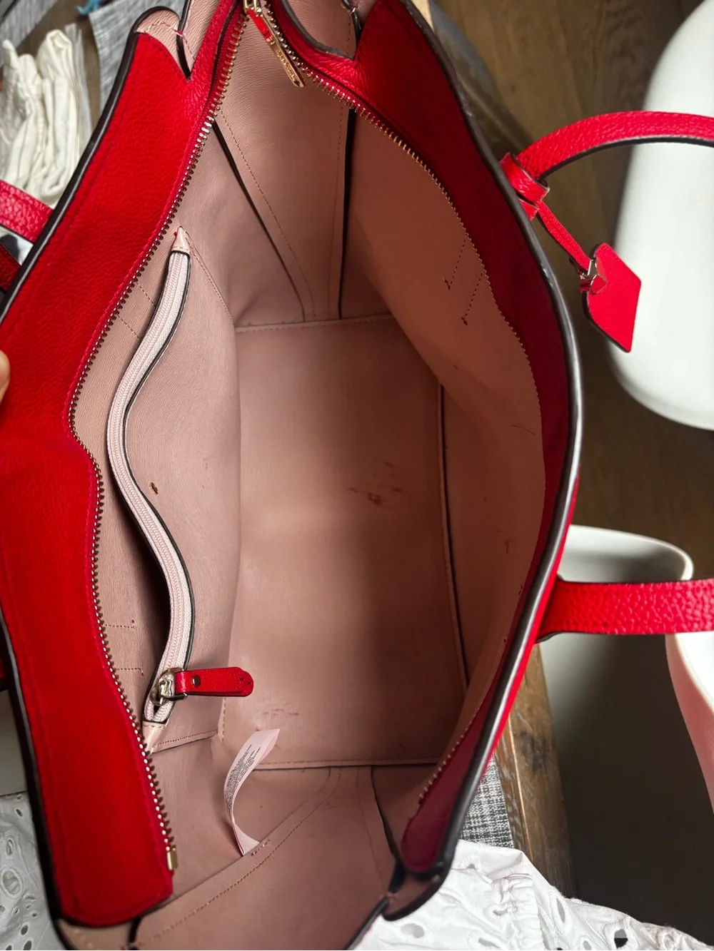 kate spade Red Structured Leather Tote bag